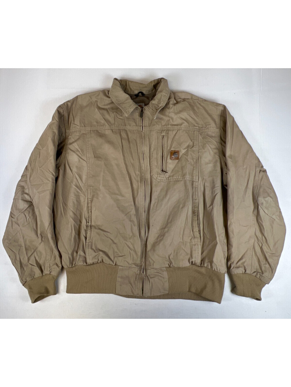 Carhartt J163 Wylie Canvas Bomber Jacket Golden Khaki Mens XL Regular Workwear